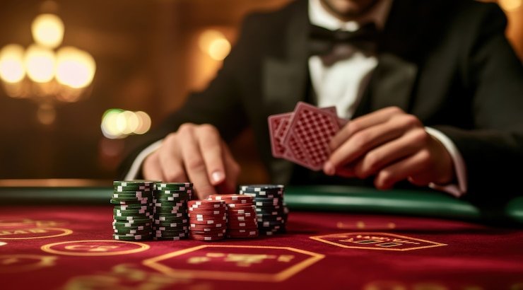 Dice landing result displayed with outcome settlement and payout calculation